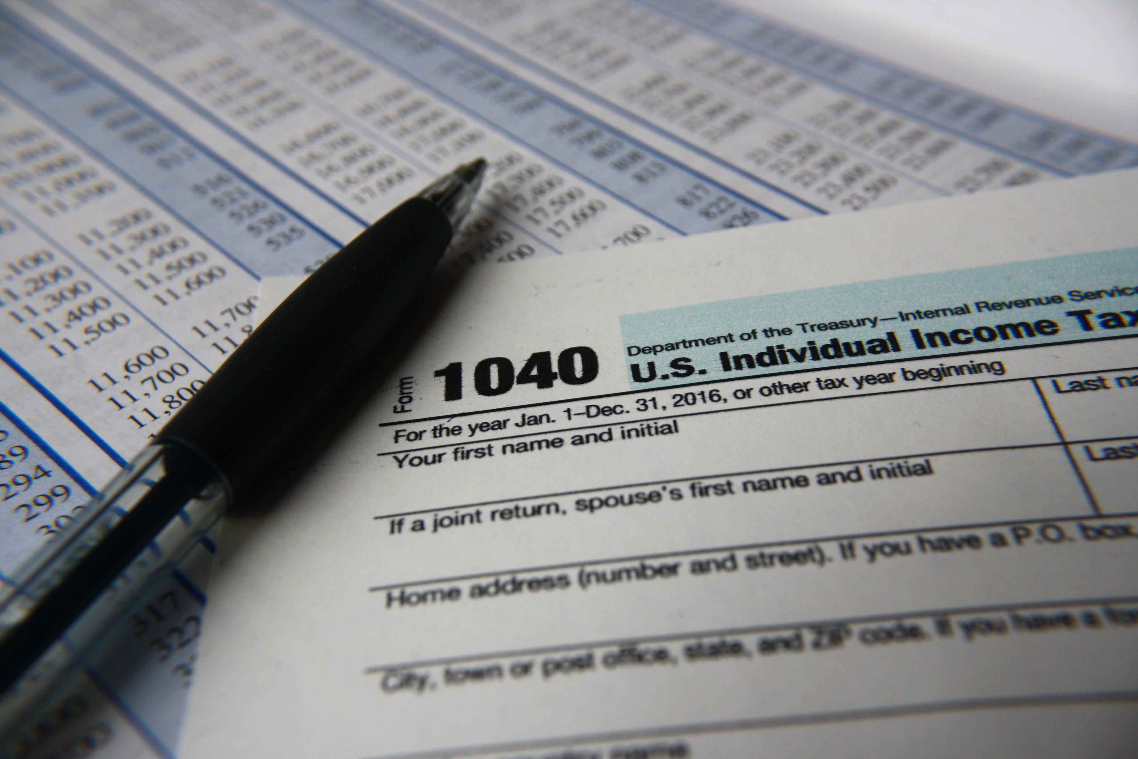 IRS Form 1040 Tax Document